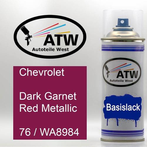 Chevrolet, Dark Garnet Red Metallic, 76 / WA8984: 400ml Sprühdose, von ATW Autoteile West.